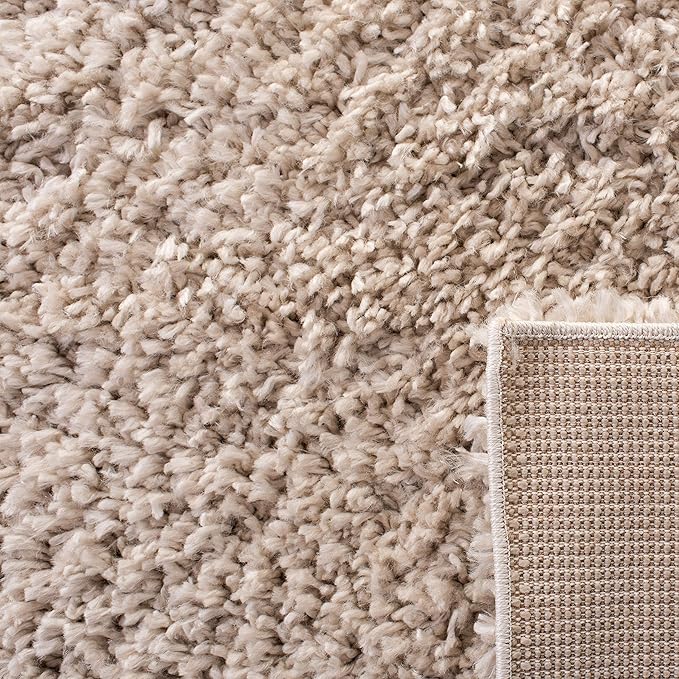 SAFAVIEH August Shag Collection Runner Rug - 2' x 7', Beige, Solid Design, Non-Shedding & Easy Care, 1.5-inch Thick Ideal for High Traffic Areas in Living Room, Bedroom (AUG200D)