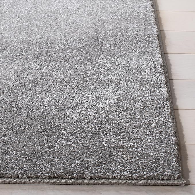 SAFAVIEH Carousel Kids Collection Area Rug - 3' Square, Grey & Pink, Non-Shedding & Easy Care, Ideal for High Traffic Areas for Boys & Girls in Playroom, Nursery, Bedroom (CRK163F)