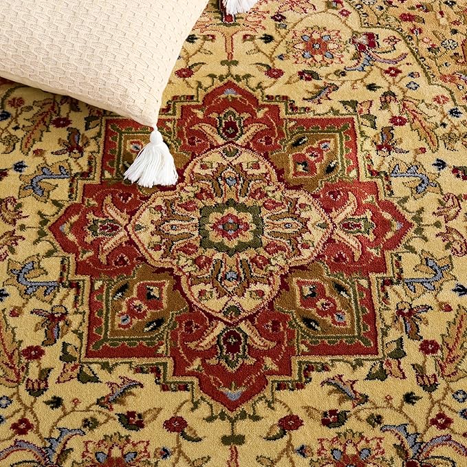 SAFAVIEH Lyndhurst Collection Runner Rug - 2'3" x 16', Ivory & Rust, Traditional Oriental Design, Non-Shedding & Easy Care, Ideal for High Traffic Areas in Living Room, Bedroom (LNH330R)