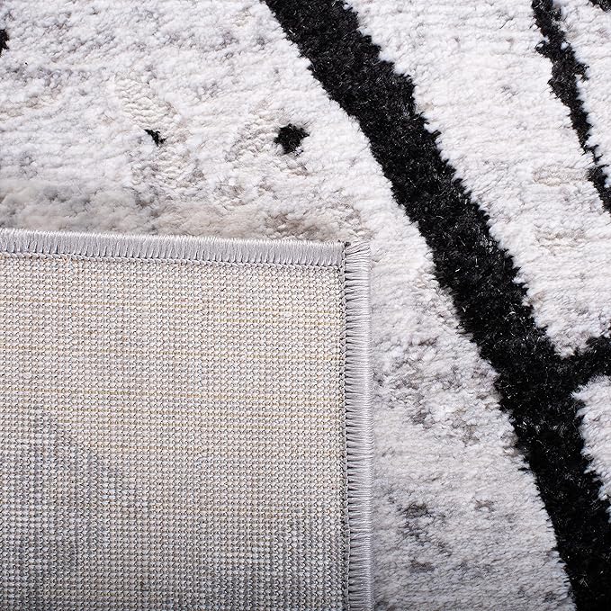 SAFAVIEH Amelia Collection Area Rug - 6' x 9', Grey & Black, Modern Abstract Design, Non-Shedding & Easy Care, Ideal for High Traffic Areas in Living Room, Bedroom (ALA293K)