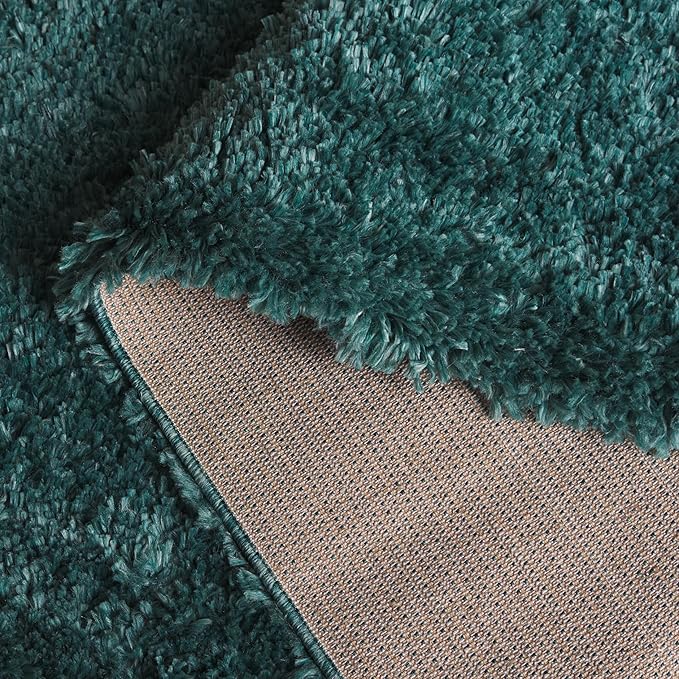SAFAVIEH Fontana Shag 800 Collection Area Rug - 4' x 6', Dark Green, Shag & Flokati Design, Ideal for High Traffic Areas in Living Room, Bedroom & Dining Room (FNT800Y-4)