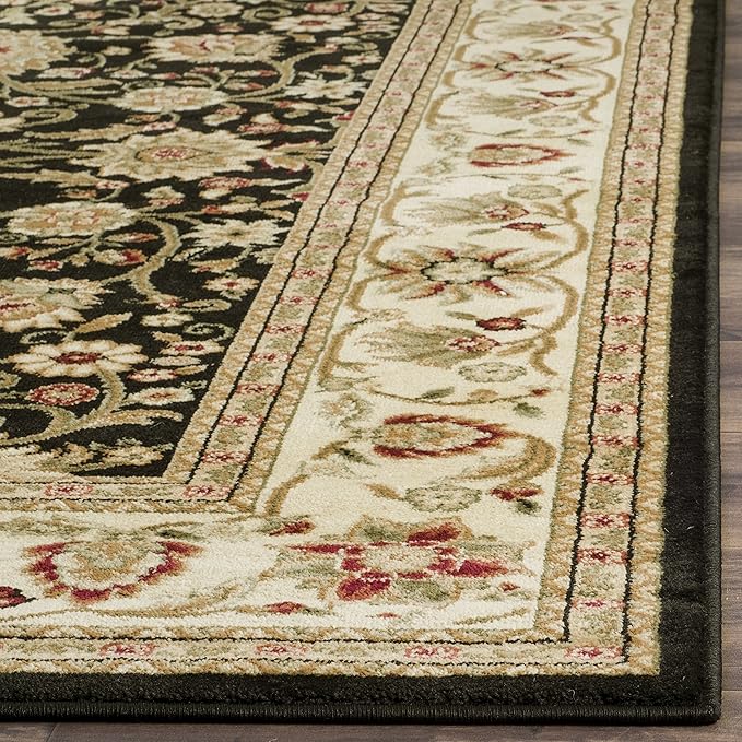 SAFAVIEH Lyndhurst Collection Area Rug - 6' x 9', Black & Ivory, Traditional Oriental Design, Non-Shedding & Easy Care, Ideal for High Traffic Areas in Living Room, Bedroom (LNH212A)