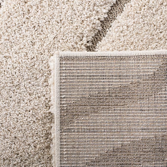 SAFAVIEH Florida Shag Collection Accent Rug - 4' x 6', Cream & Beige, Non-Shedding & Easy Care, 1.2-inch Thick Ideal for High Traffic Areas in Entryway, Living Room, Bedroom (SG472-1113)
