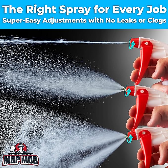 Extra Safe, Bilingual MSDS Spray Bottles 3 Pack. Large, Empty 32 Oz Bottle Perfect for Professional Cleaning Solutions, Sanitizers or Household Cleaners. Best Heavy Duty Plastic Bottle With Data Sheet