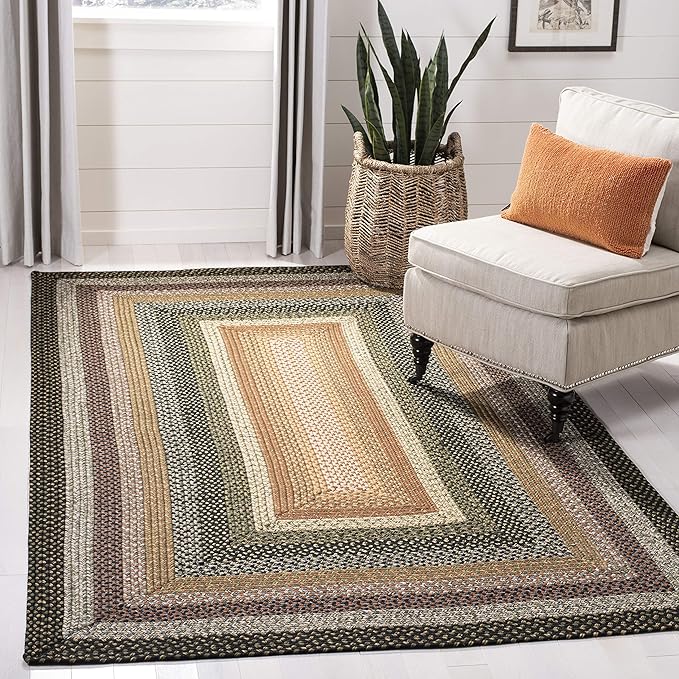 SAFAVIEH Washable Rug Outdoor Braided Collection - 2' x 3', Multi, Handmade & Reversible, Non-Shedding & Easy to Clean, Ideal for Entryway, Patio, Kitchen, Mudroom, Front Door (BRD308A)