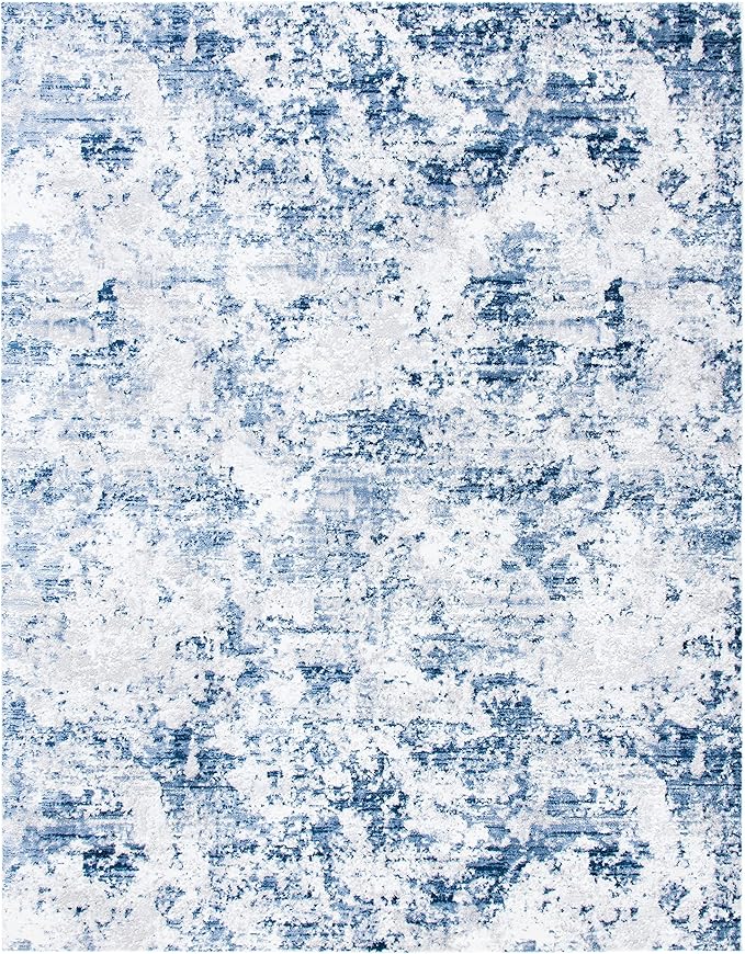 SAFAVIEH Amelia Collection Area Rug - 10' x 14', Navy & Grey, Modern Abstract Design, Non-Shedding & Easy Care, Ideal for High Traffic Areas in Living Room, Bedroom (ALA705N)