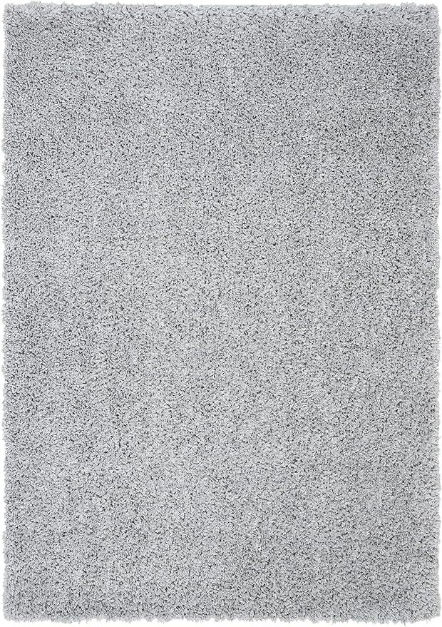 SAFAVIEH August Shag Collection Area Rug - 10' x 14', Silver, Solid Design, Non-Shedding & Easy Care, 1.5-inch Thick Ideal for High Traffic Areas in Living Room, Bedroom (AUG200G)
