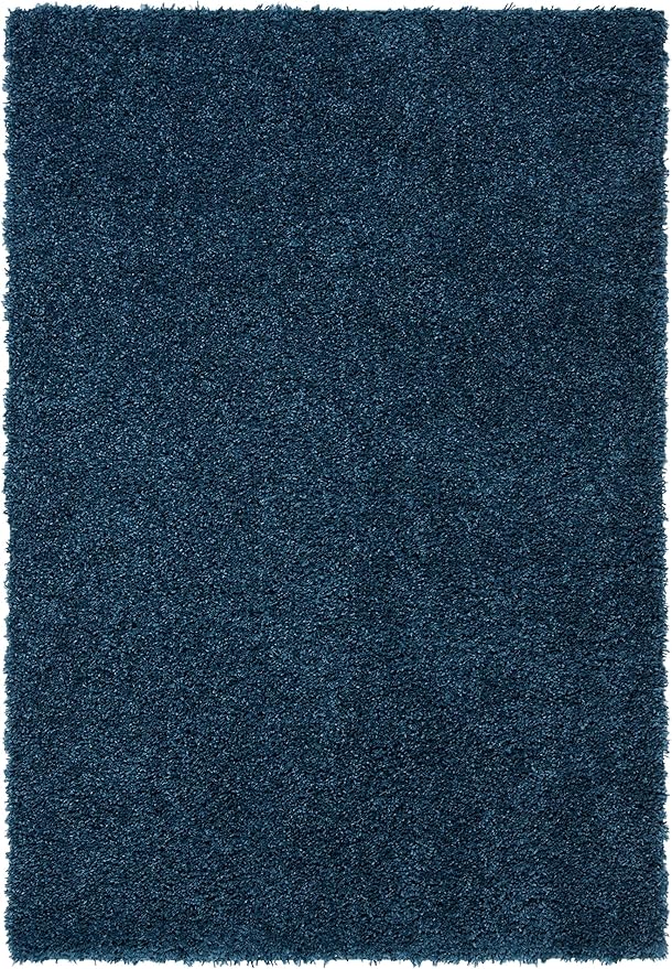 SAFAVIEH August Shag Collection Area Rug - 5'3" x 7'6", Navy, Solid Design, Non-Shedding & Easy Care, 1.5-inch Thick Ideal for High Traffic Areas in Living Room, Bedroom (AUG200M)