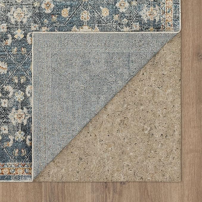 Mohawk Home Garrett Floral Ornamental Denim Blue 7' 10" x 10' Area Rug Perfect for Living Room, Dining Room, Office