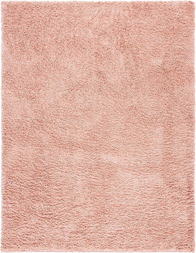 SAFAVIEH August Shag Collection Area Rug - 9' x 12', Rose, Solid Design, Non-Shedding & Easy Care, 1.5-inch Thick Ideal for High Traffic Areas in Living Room, Bedroom (AUG200X)
