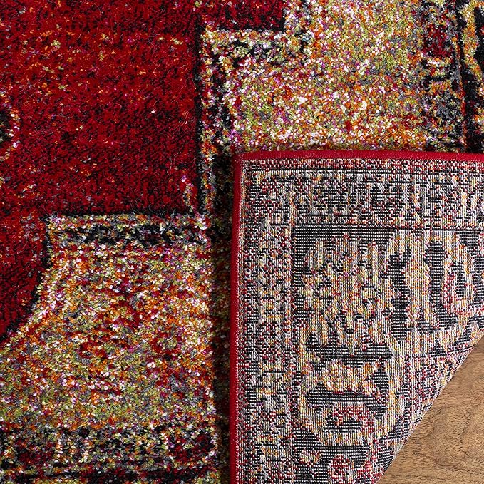 SAFAVIEH Vintage Hamadan Collection X-Large Area Rug - 11' x 15', Red & Multi, Oriental Persian Design, Non-Shedding & Easy Care, Ideal for High Traffic Areas in Living Room, Bedroom (VTH219A)