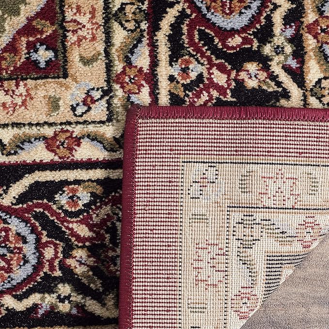SAFAVIEH Lyndhurst Collection Area Rug - 3'3" Square, Red & Black, Traditional Oriental Design, Non-Shedding & Easy Care, Ideal for High Traffic Areas in Living Room, Bedroom (LNH330B)