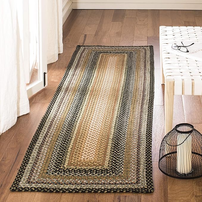 SAFAVIEH Washable Rug Outdoor Braided Collection - 2'3" x 10' Runner, Multi, Handmade & Reversible, Non-Shedding & Easy to Clean, Ideal for Patio, Backyard, Mudroom (BRD308A)