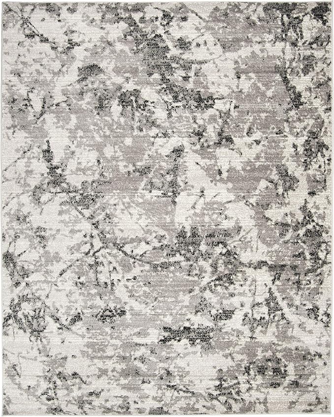 SAFAVIEH Skyler Collection Area Rug - 9' x 12', Grey & Ivory, Modern Abstract Design, Non-Shedding & Easy Care, Ideal for High Traffic Areas in Living Room, Bedroom (SKY186K)