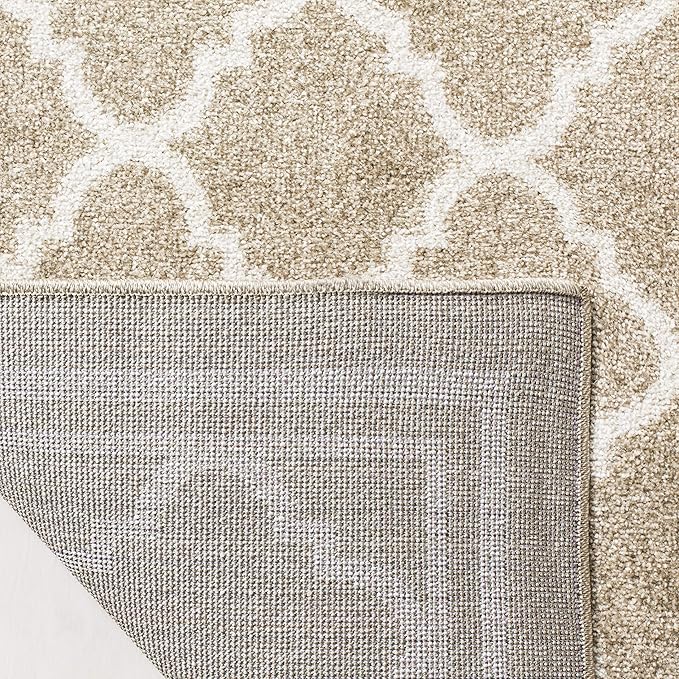 SAFAVIEH Amherst Collection Area Rug - 10' x 14', Wheat & Beige, Moroccan Trellis Design, Non-Shedding & Easy Care, Ideal for High Traffic Areas in Living Room, Bedroom (AMT422S)