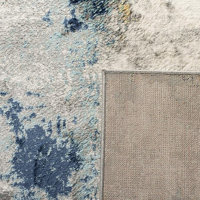 SAFAVIEH Jasper Collection Runner Rug - 2' x 22', Grey & Gold, Modern Abstract Design, Non-Shedding & Easy Care, Ideal for High Traffic Areas in Living Room, Bedroom (JSP101A)