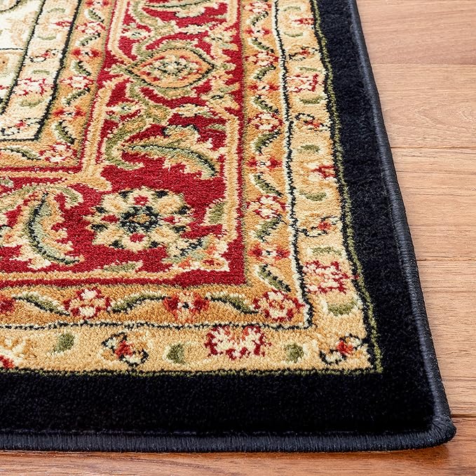 SAFAVIEH Lyndhurst Collection Accent Rug - 3'3" x 5'3", Black & Red, Traditional Oriental Design, Non-Shedding & Easy Care, Ideal for High Traffic Areas in Entryway, Living Room, Bedroom (LNH330Y)