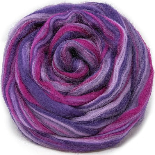 Festival Merino Wool Fiber. Colorful Combed top roving for Hand Spinning, Needle Felting, Wet Felting, soap Making and Dryer Balls. She Persisted