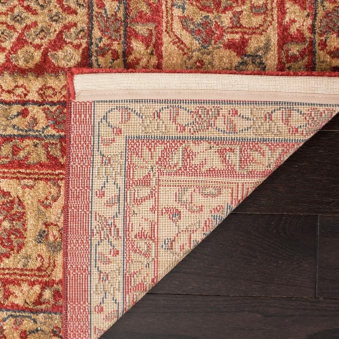 SAFAVIEH Mahal Collection Area Rug - 10' x 14', Red & Natural, Traditional Oriental Design, Non-Shedding & Easy Care, Ideal for High Traffic Areas in Living Room, Bedroom (MAH697A)