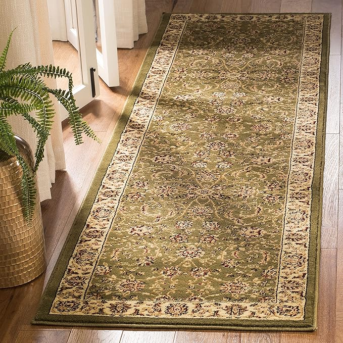 SAFAVIEH Lyndhurst Collection Runner Rug - 2'3" x 6', Sage & Ivory, Traditional Oriental Design, Non-Shedding & Easy Care, Ideal for High Traffic Areas in Living Room, Bedroom (LNH219B)