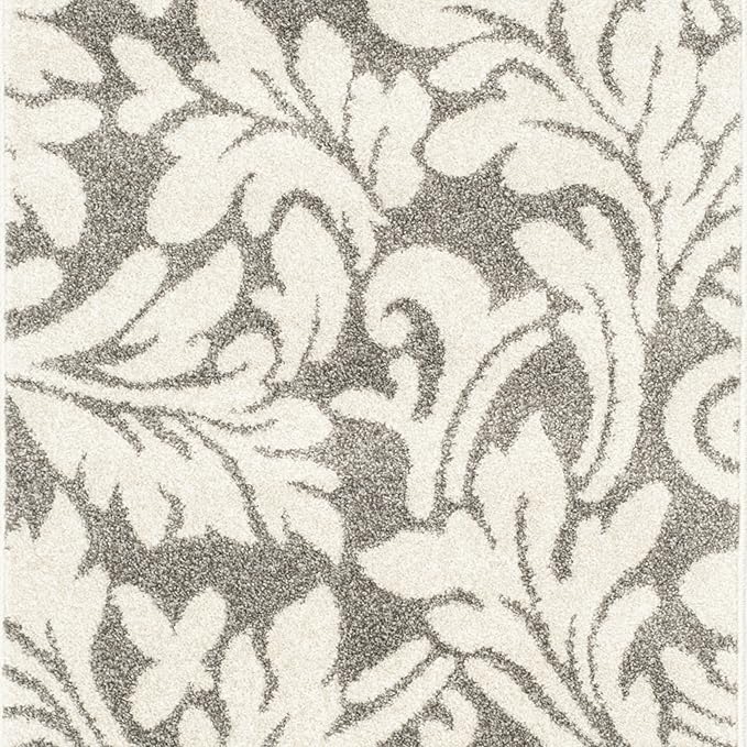 SAFAVIEH Amherst Collection Runner Rug - 2'3" x 7', Dark Grey & Beige, Floral Design, Non-Shedding & Easy Care, Ideal for High Traffic Areas in Living Room, Bedroom (AMT425R)