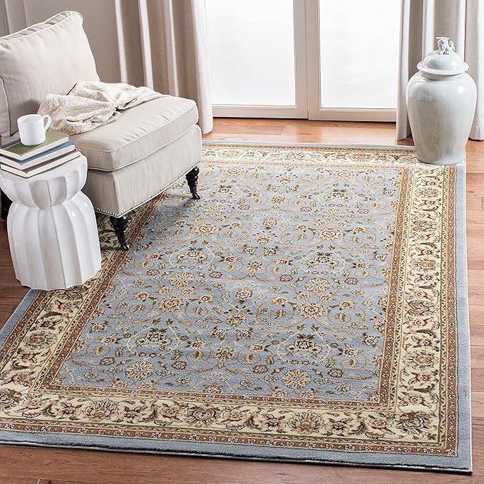 SAFAVIEH Lyndhurst Collection Accent Rug - 3'3" x 5'3", Light Blue & Ivory, Oriental Design, Non-Shedding & Easy Care, Ideal for High Traffic Areas in Entryway, Living Room, Bedroom (LNH312B)