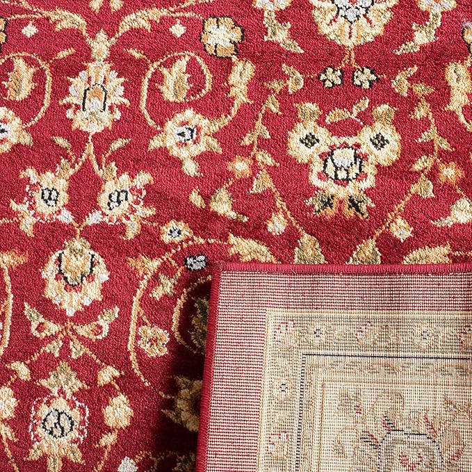 SAFAVIEH Lyndhurst Collection Accent Rug - 3'3" x 5'3", Red & Ivory, Traditional Oriental Design, Non-Shedding & Easy Care, Ideal for High Traffic Areas in Entryway, Living Room, Bedroom (LNH312A)