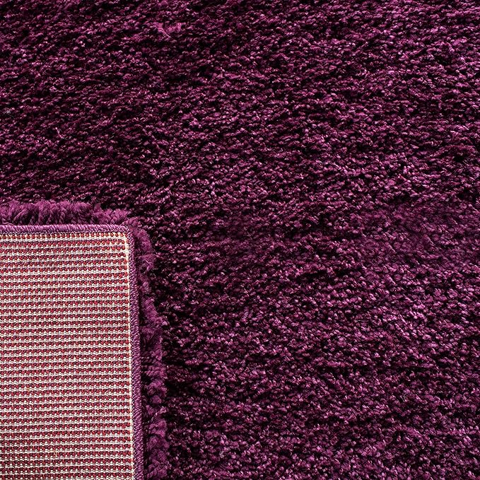 SAFAVIEH Santa Monica Shag Collection 8' x 10' Purple SGN725 Solid Non-Shedding Living Room Bedroom Dining Room Entryway Plush 2-inch Thick Area Rug
