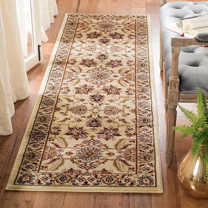 SAFAVIEH Lyndhurst Collection Area Rug - 9' x 12', Ivory & Ivory, Traditional Oriental Design, Non-Shedding & Easy Care, Ideal for High Traffic Areas in Living Room, Bedroom (LNH216A)