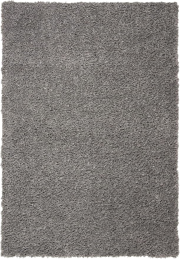 SAFAVIEH August Shag Collection Accent Rug - 4' x 6', Grey, Solid Design, Non-Shedding & Easy Care, 1.5-inch Thick Ideal for High Traffic Areas in Entryway, Living Room, Bedroom (AUG200F)