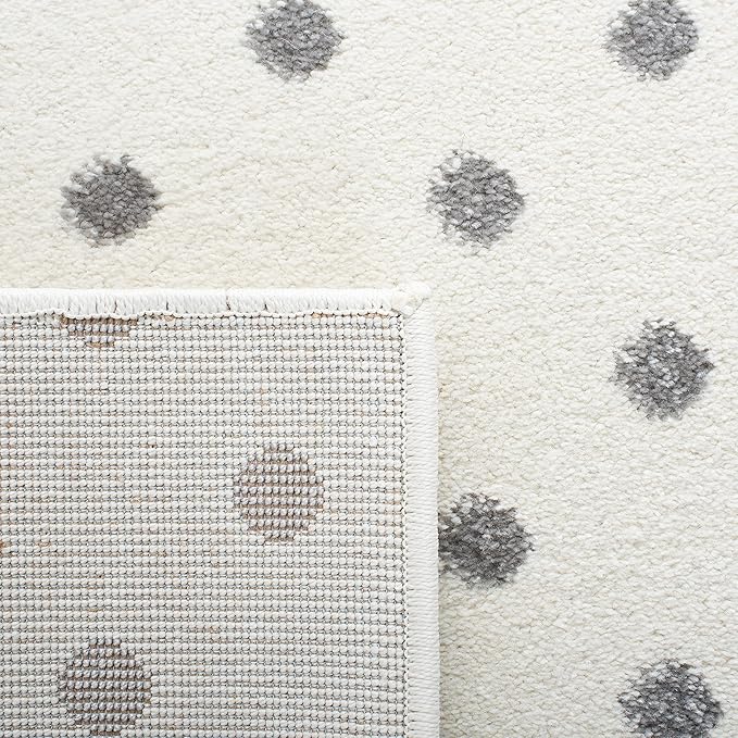 SAFAVIEH Carousel Kids Collection Accent Rug - 3'3" x 5'3", Ivory Grey & Pink, Non-Shedding & Easy Care, Ideal for High Traffic Areas for Boys & Girls in Playroom, Nursery, Bedroom (CRK163B)