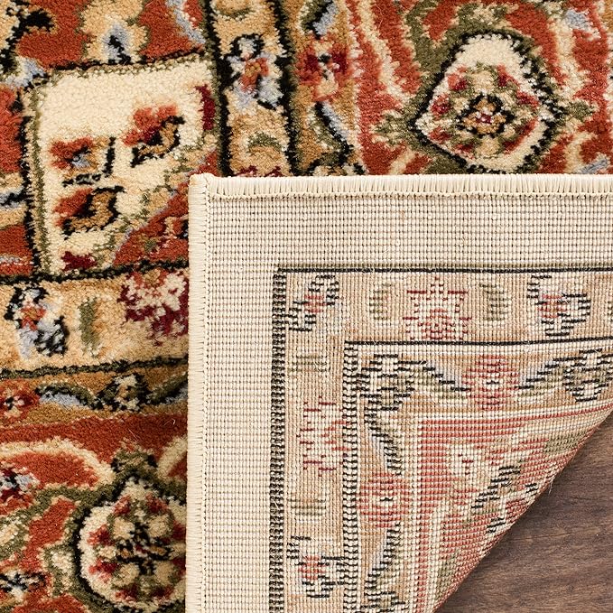 SAFAVIEH Lyndhurst Collection Area Rug - 10' x 14', Ivory & Rust, Traditional Oriental Design, Non-Shedding & Easy Care, Ideal for High Traffic Areas in Living Room, Bedroom (LNH330R)