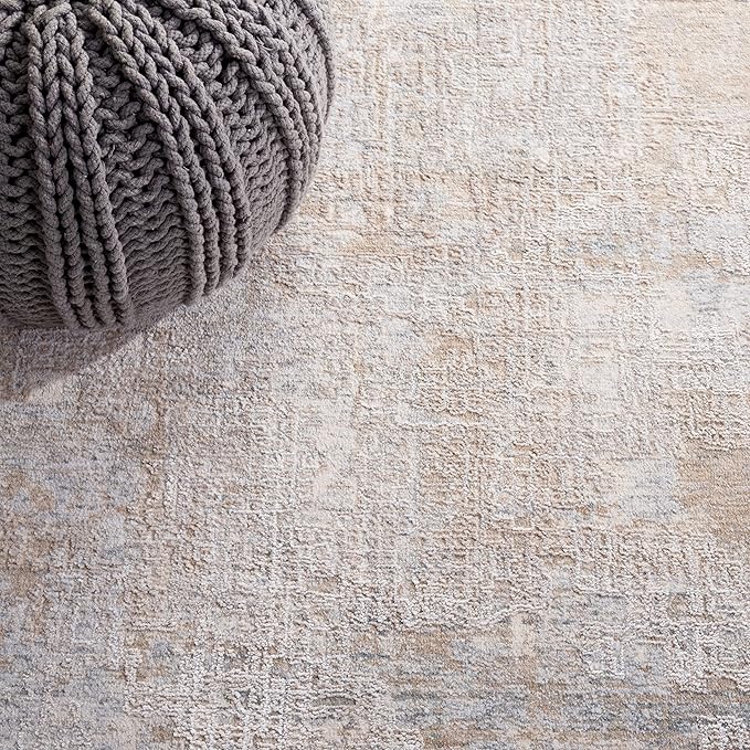 SAFAVIEH Marmara Collection Accent Rug - 4' x 6', Grey & Beige Blue, Modern Design, Non-Shedding & Easy Care, Ideal for High Traffic Areas in Entryway, Living Room, Bedroom (MRM314F)