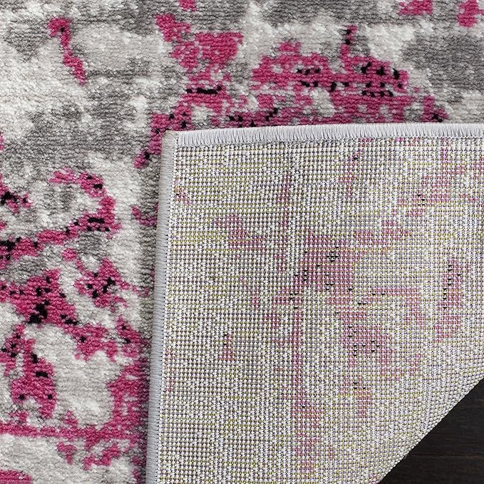 SAFAVIEH Skyler Collection 8' x 10' Pink / Ivory SKY186N Modern Abstract Non-Shedding Living Room Bedroom Dining Home Office Area Rug