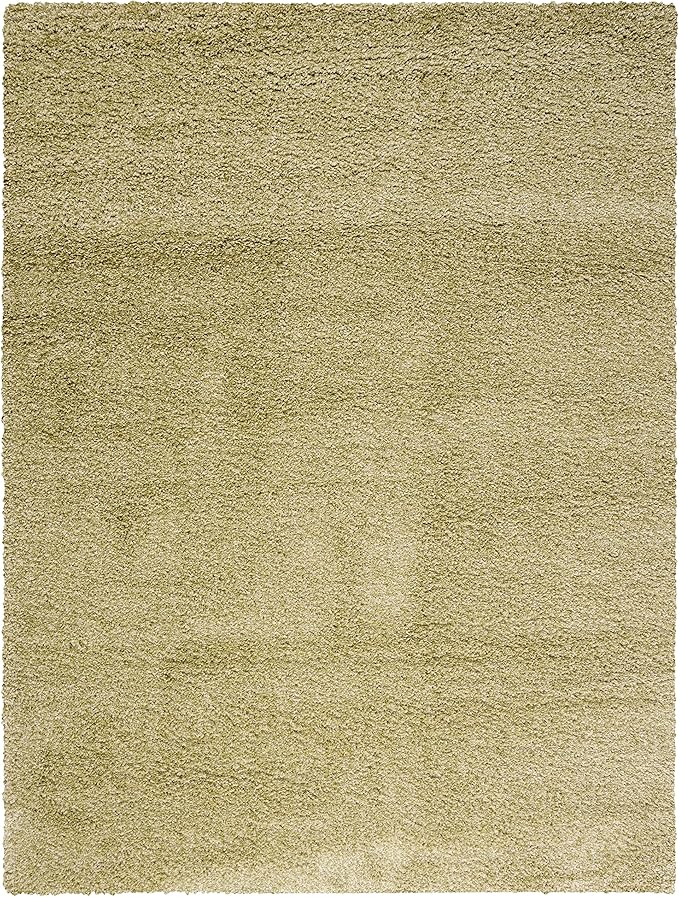 SAFAVIEH Santa Monica Shag Collection 8' x 10' Green SGN725 Solid Non-Shedding Living Room Bedroom Dining Room Entryway Plush 2-inch Thick Area Rug