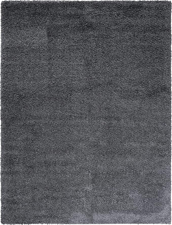 SAFAVIEH Santa Monica Shag Collection 9' x 12' Dark Grey SGN725 Solid Non-Shedding Living Room Bedroom Dining Room Entryway Plush 2-inch Thick Area Rug