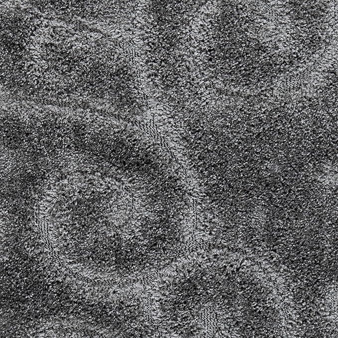 SAFAVIEH Florida Shag Collection Accent Rug - 4' x 6', Grey, Scroll Design, Non-Shedding & Easy Care, High-Low Plush Pile, Ideal for Living Room, Bedroom, Dining Space (SG455-8013)