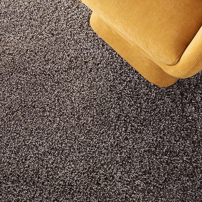 SAFAVIEH Santa Monica Shag Collection 5'3" x 7'6" Mushroom SGN725 Solid Non-Shedding Living Room Bedroom Dining Room Entryway Plush 2-inch Thick Area Rug