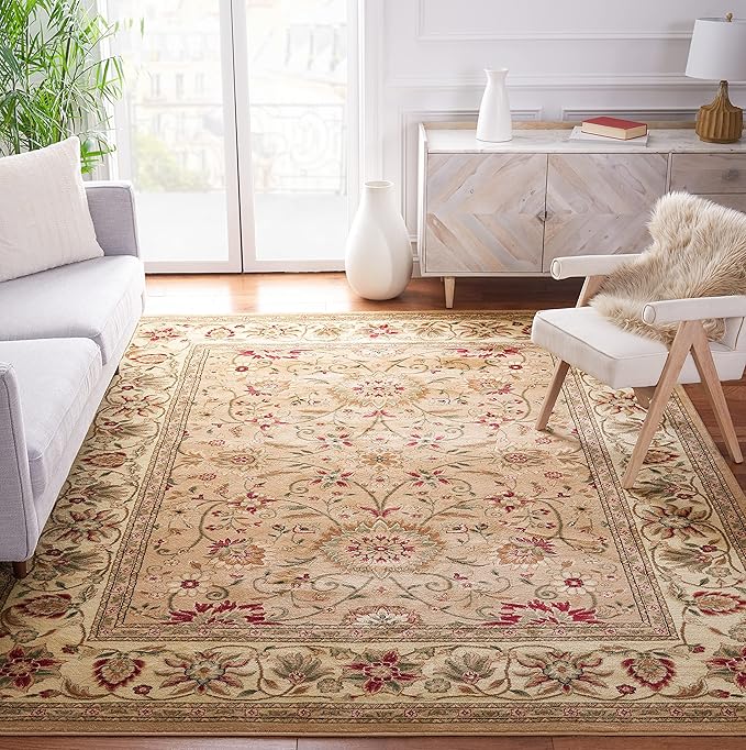 SAFAVIEH Lyndhurst Collection X-Large Area Rug - 11' x 15', Beige & Ivory, Traditional Oriental Design, Non-Shedding & Easy Care, Ideal for High Traffic Areas in Living Room, Bedroom (LNH212D)