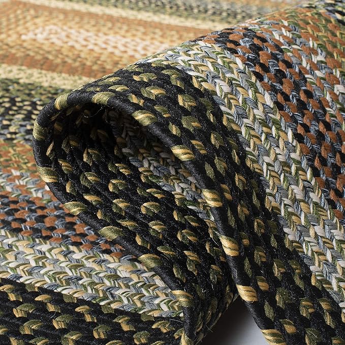 SAFAVIEH Washable Rug Outdoor Braided Collection - 2'6" x 5', Multi, Handmade & Reversible, Non-Shedding & Easy to Clean, Ideal for Patio, Backyard, Mudroom (BRD308A)
