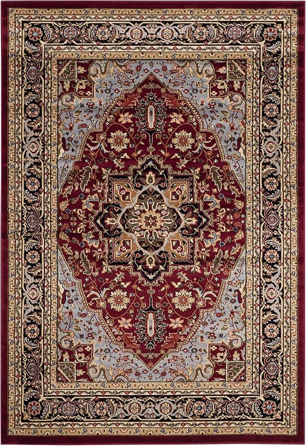 SAFAVIEH Lyndhurst Collection Accent Rug - 4' x 6', Red & Black, Traditional Oriental Design, Non-Shedding & Easy Care, Ideal for High Traffic Areas in Entryway, Living Room, Bedroom (LNH330B)