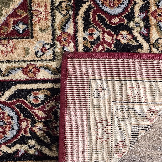 SAFAVIEH Lyndhurst Collection Area Rug - 10' Square, Red & Black, Traditional Oriental Design, Non-Shedding & Easy Care, Ideal for High Traffic Areas in Living Room, Bedroom (LNH330B)