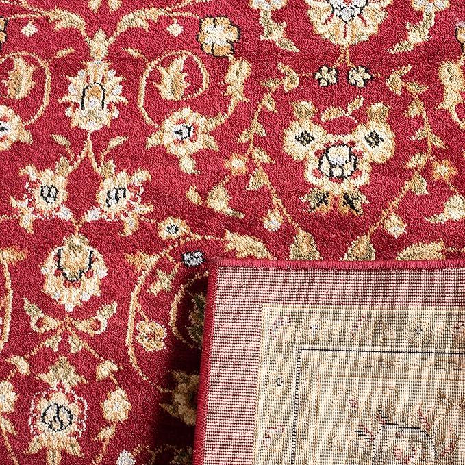 SAFAVIEH Lyndhurst Collection X-Large Area Rug - 11' x 15', Red & Ivory, Traditional Oriental Design, Non-Shedding & Easy Care, Ideal for High Traffic Areas in Living Room, Bedroom (LNH312A)