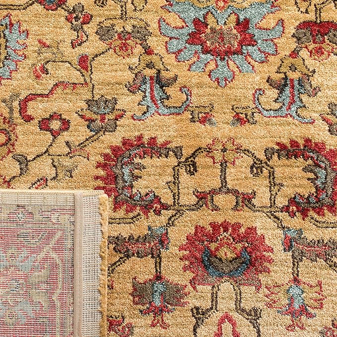 SAFAVIEH Assorted Collection Area Rug - 8' x 10', Beige & Red, Oriental Design, Stain Resistant, Ideal for High Traffic Areas in Living Room, Bedroom & Dining Room (MAH693B-810)