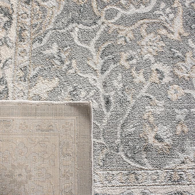 SAFAVIEH Isabella Collection Area Rug - 9' x 12', Grey & Dark Grey, Oriental Design, Non-Shedding & Easy Care, Ideal for High Traffic Areas in Living Room, Bedroom (ISA912H)