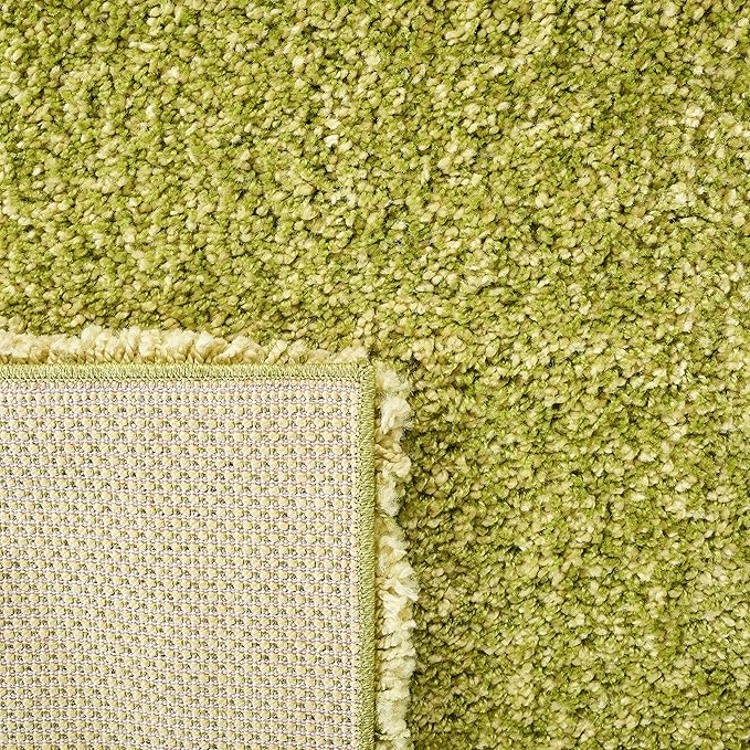 SAFAVIEH Santa Monica Shag Collection 2'3" x 11' Green SGN725 Solid Non-Shedding Living Room Bedroom Dining Room Entryway Plush 2-inch Thick Runner Rug