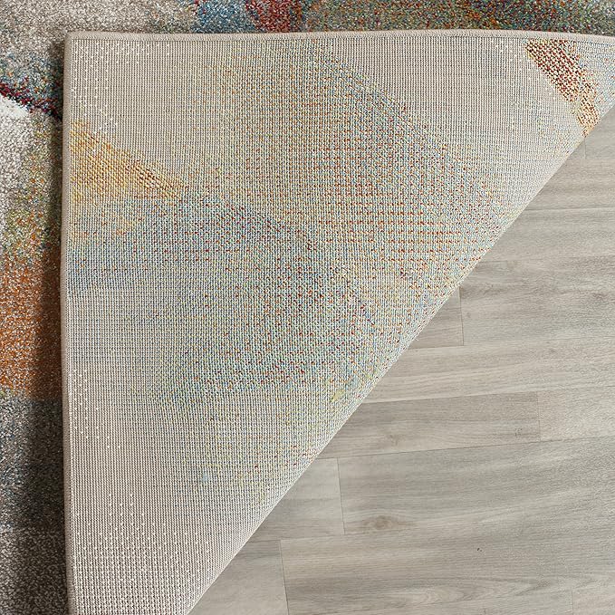 SAFAVIEH Porcello Collection Runner Rug - 2'3" x 6', Grey & Multi, Modern Abstract Design, Non-Shedding & Easy Care, Ideal for High Traffic Areas in Living Room, Bedroom (PRL6937B)