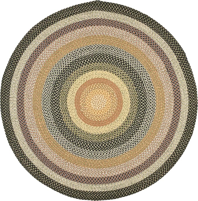 SAFAVIEH Washable Rug Outdoor Braided Collection - 7' Round, Multi, Handmade & Reversible, Non-Shedding & Easy to Clean, Ideal for Patio, Backyard, Mudroom (BRD308A)
