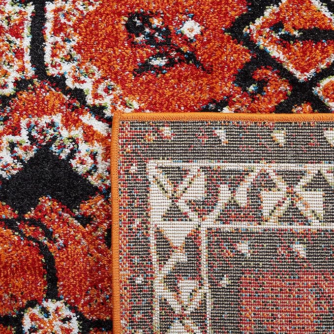 SAFAVIEH Vintage Hamadan Collection Area Rug - 9' x 12', Orange & Red, Oriental Traditional Persian Design, Non-Shedding & Easy Care, Ideal for High Traffic Areas in Living Room, Bedroom (VTH293P)