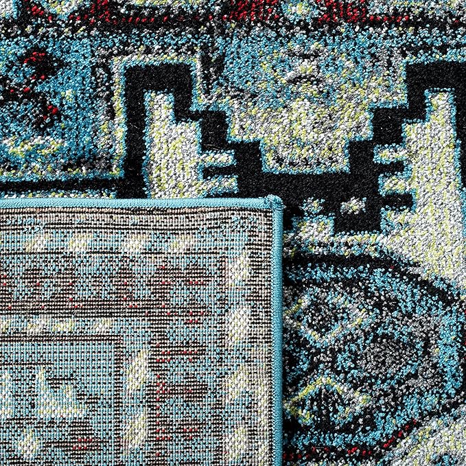 SAFAVIEH Vintage Hamadan Collection Runner Rug - 2'3" x 12', Light Blue & Black, Traditional Oriental Design, Non-Shedding & Easy Care, Ideal for High Traffic Areas in Living Room, Bedroom (VTH213M)